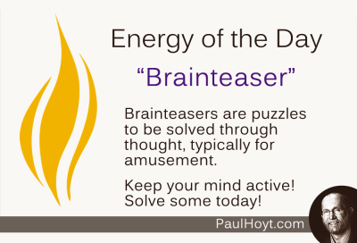 Paul Hoyt Energy of the Day - Brainteaser 2014-08-19