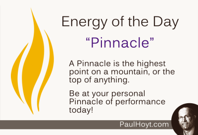 It's not possible to be at the Pinnacle of Performance all the time - but you can go there now!