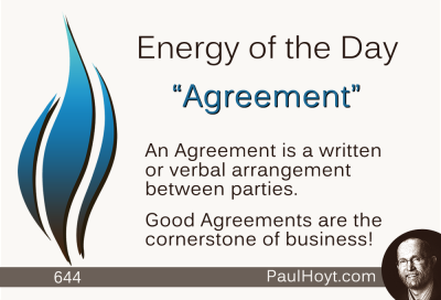 Paul Hoyt Energy of the Day - Agreement 2015-08-27