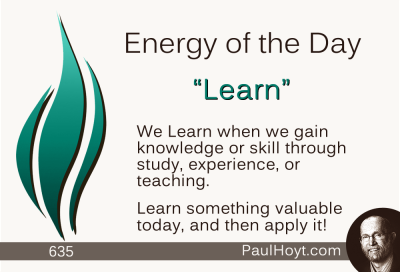 Paul Hoyt Energy of the Day - Learn 2015-08-18