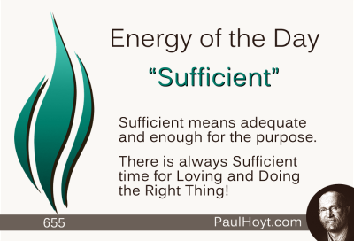 Paul Hoyt Energy of the Day - Sufficient 2015-09-07