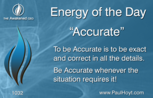 Paul Hoyt Energy of the Day - Accurate 2016-09-18
