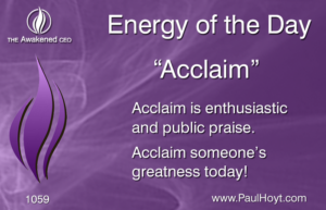 Paul Hoyt Energy of the Day - Acclaim 2016-10-14