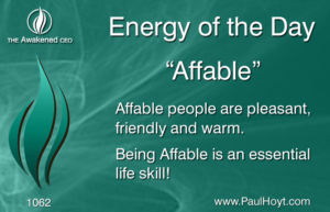 Paul Hoyt Energy of the Day - Affable 2016-10-15
